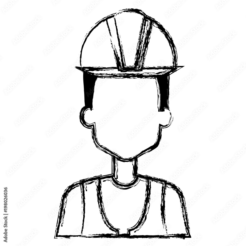 builder constructor reflective vest avatar character vector illustration design builder constructor reflective vest avatar character vector illustration design