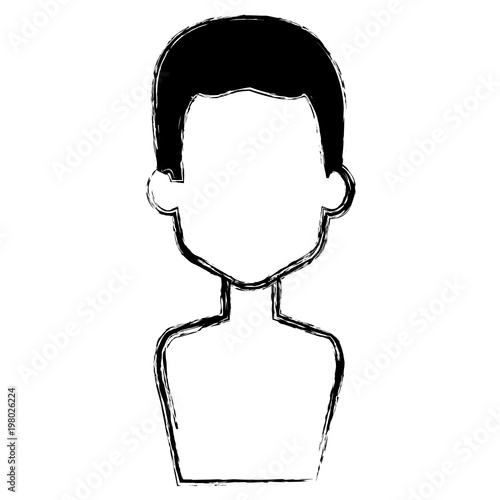 young man shirtless avatar character vector illustration design