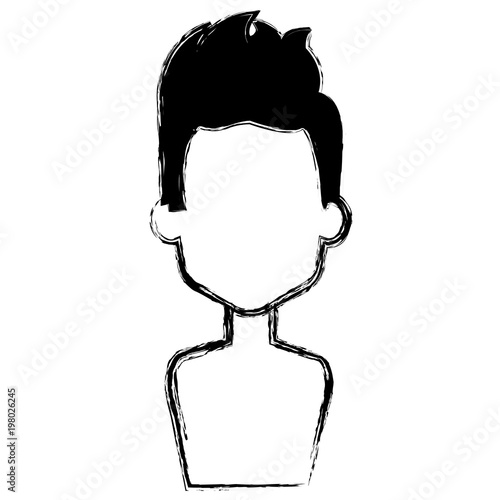 young man shirtless avatar character vector illustration design