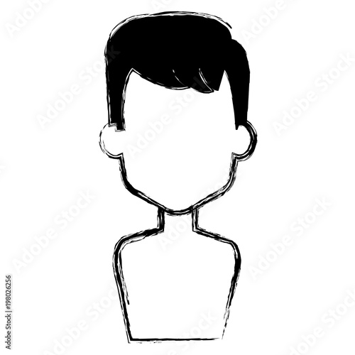 young man shirtless avatar character vector illustration design