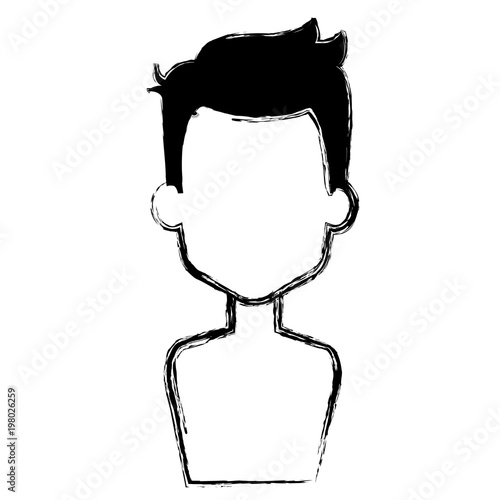 young man shirtless avatar character vector illustration design