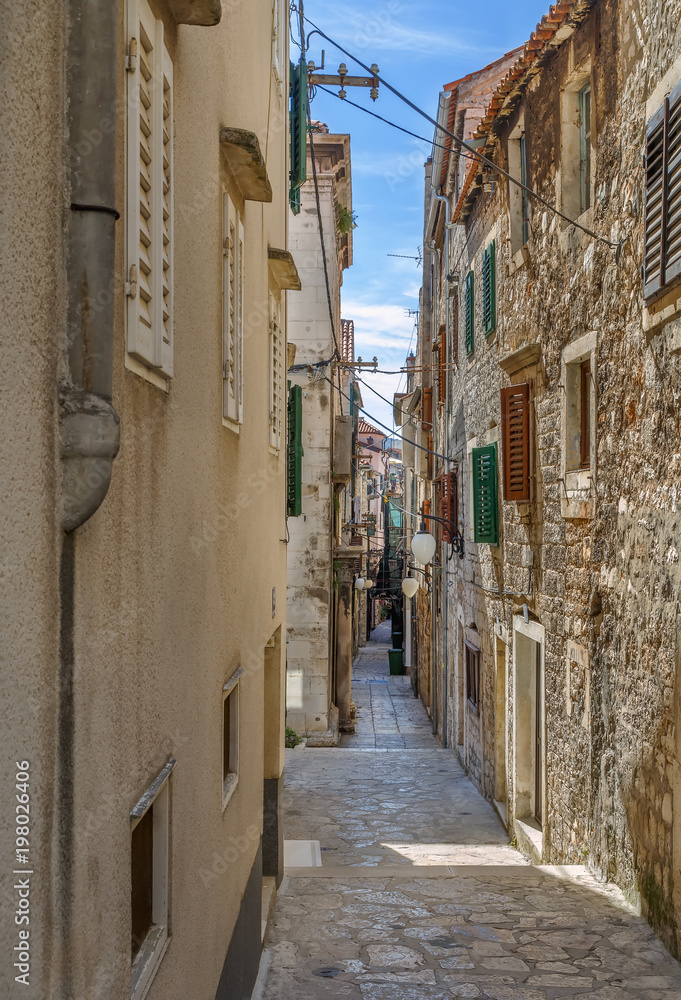 Fototapeta premium Street in Sibenik, Croatia