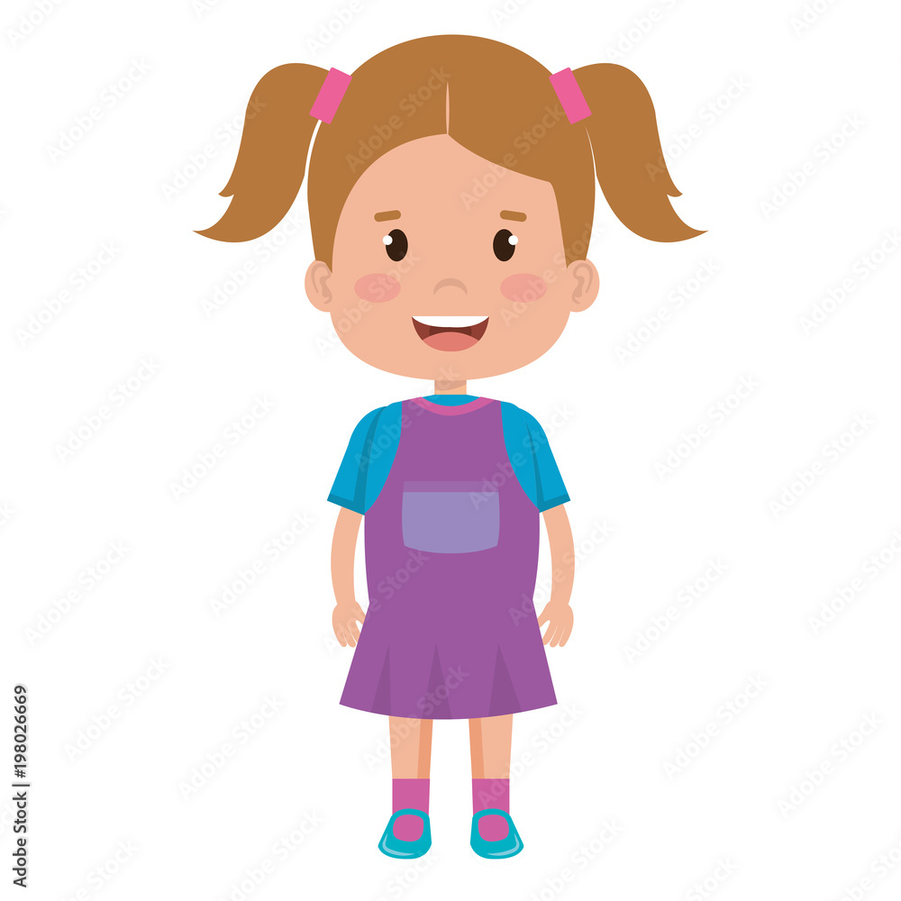 little girl avatar character vector illustration design little girl avatar character vector illustration design
