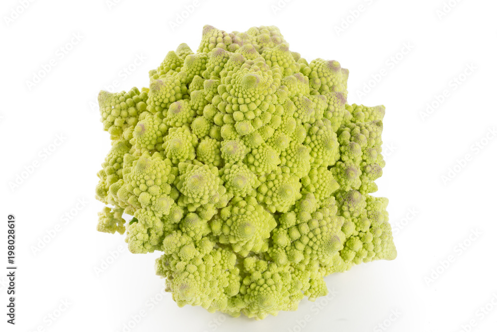 Top view of romanesco broccoli Top view of romanesco broccoli