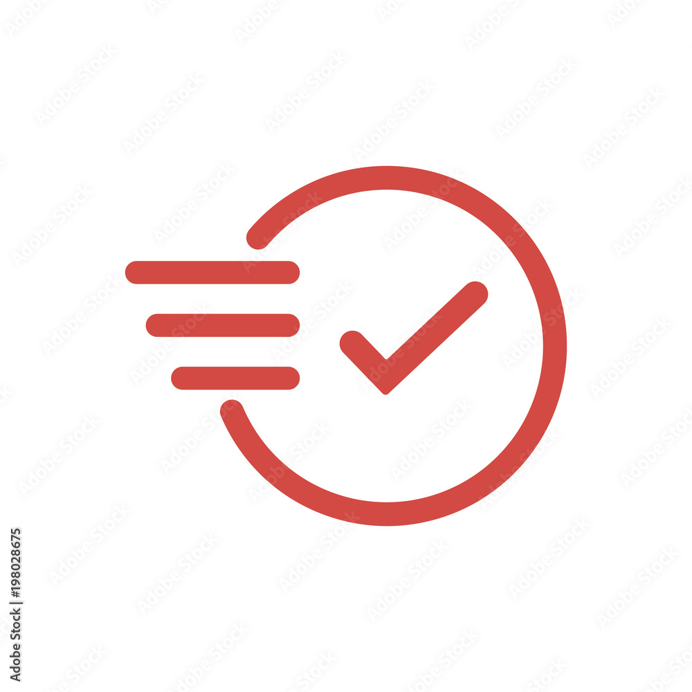 Time icon. Fast time vector icon. Deadline icon. Red clock icon for web and mobile app. Time icon. Fast time vector icon. Deadline icon. Red clock icon for web and mobile app.