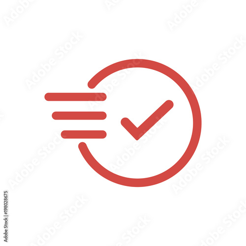 Time icon. Fast time vector icon. Deadline icon. Red clock icon for web and mobile app.