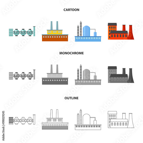Industry, production.Factory set collection icons in cartoon,outline,monochrome style vector symbol stock illustration web.