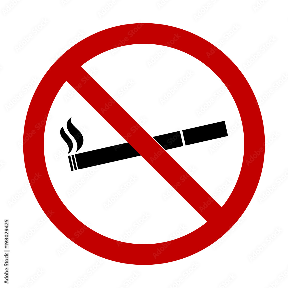 No smoking sign or sticker. Cigarette vector icon. No smoking sign or sticker. Cigarette vector icon.