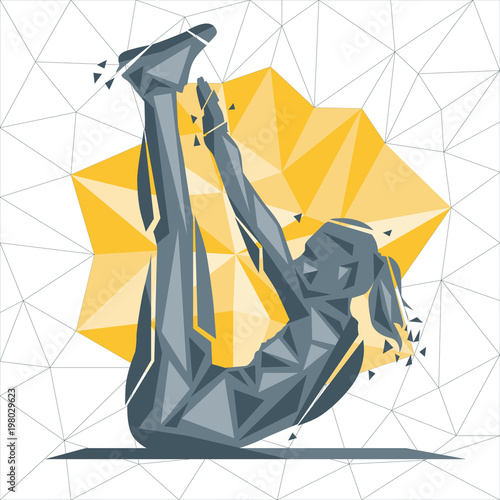 Vector silhouettes of woman doing fitness and crossfit workouts