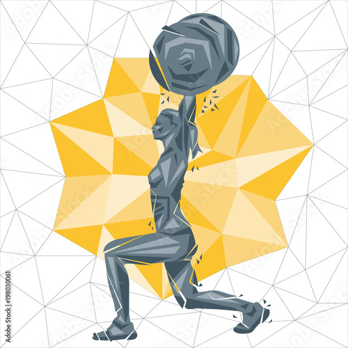 Vector silhouettes of woman doing fitness and crossfit workouts