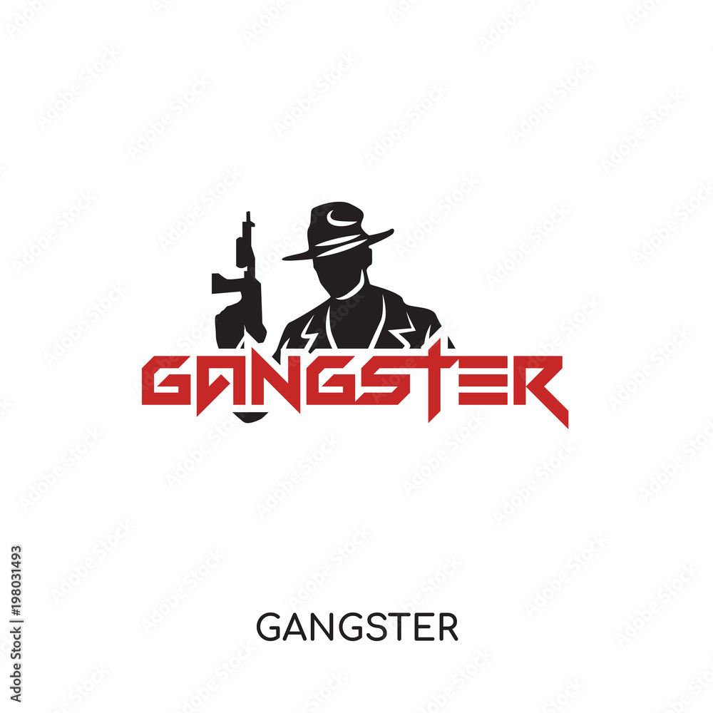 gangster logo isolated on white background for your web, mobile and app ...