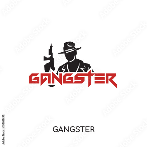 gangster logo isolated on white background for your web, mobile and app design