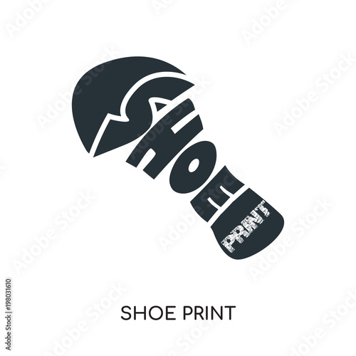 shoe print logo isolated on white background for your web, mobile and app design