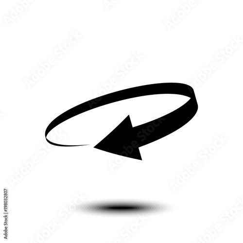 Curved arrow icon isolated on white background, vector illustration