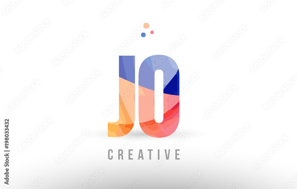 orange blue alphabet letter jo j o logo icon design with dots orange blue alphabet letter jo j o logo icon design with dots