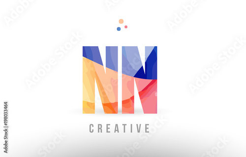 Free Download orange blue alphabet letter nn n n logo icon design with dots - GFXLoad