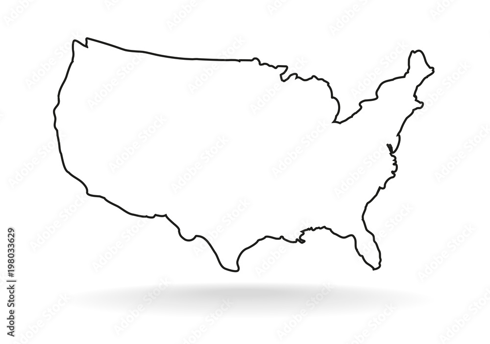 USA line icon