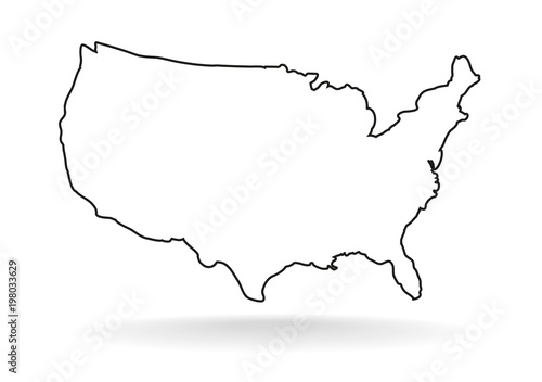 USA line icon