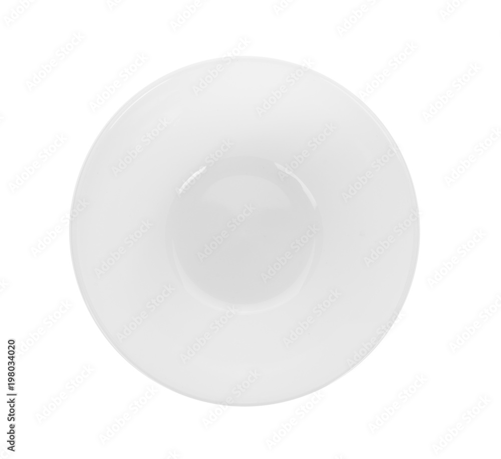 white bowl on white background. top view white bowl on white background. top view