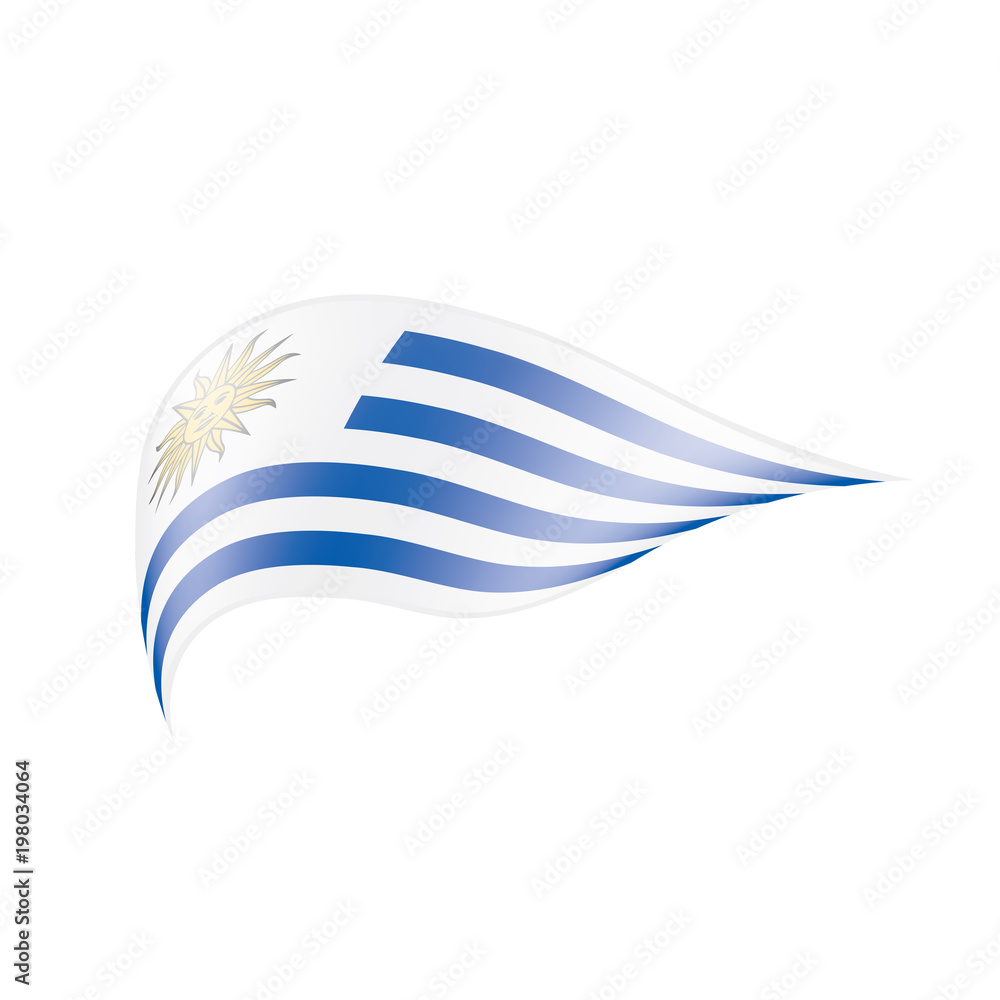 Obraz premium Uruguay flag, vector illustration