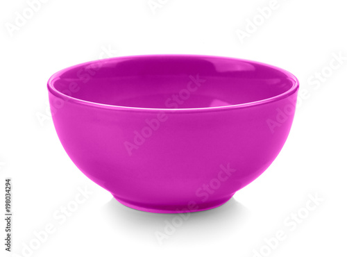 pink bowl on white background