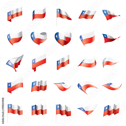 Chile flag, vector illustration