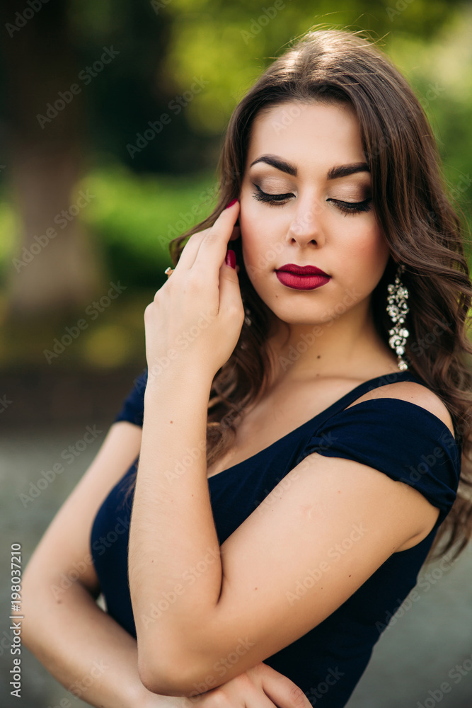Portrait of beautiful girl with prifessional makeup and hair style Portrait of beautiful girl with prifessional makeup and hair style