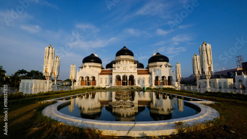The amazing view of Baiturrahman Grand Mosque, Aceh, Indonesia.