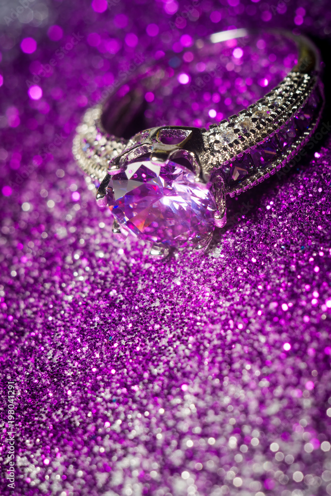 Silver Ring with Purple Zircon Silver Ring with Purple Zircon