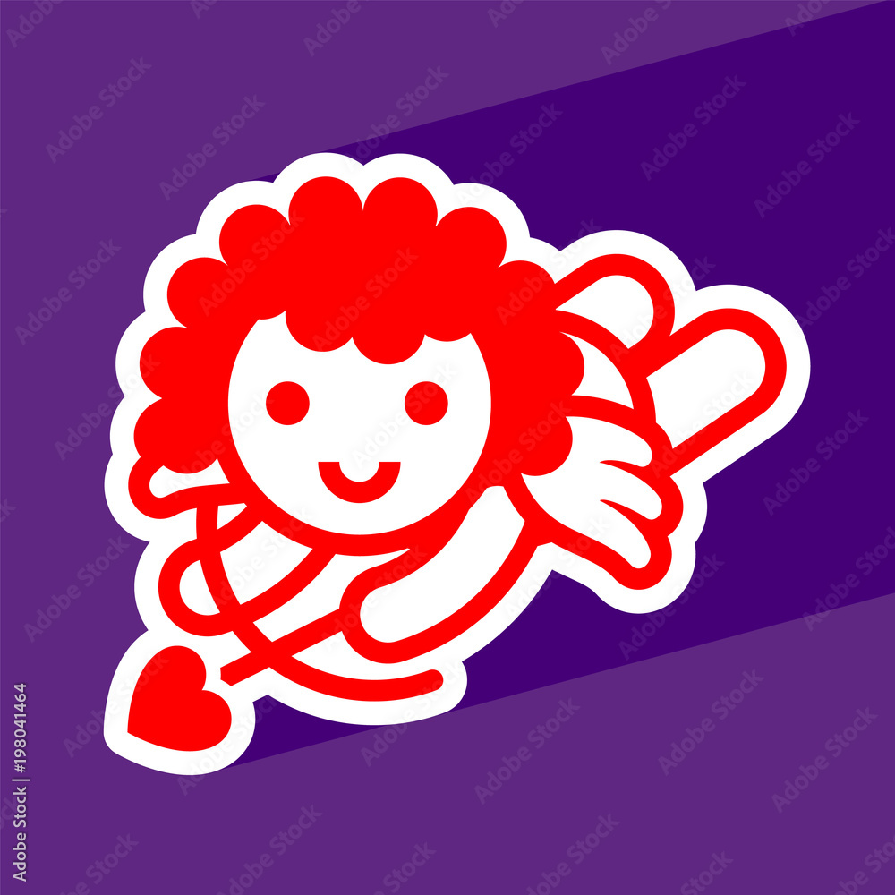 Colored sticker angel Colored sticker angel