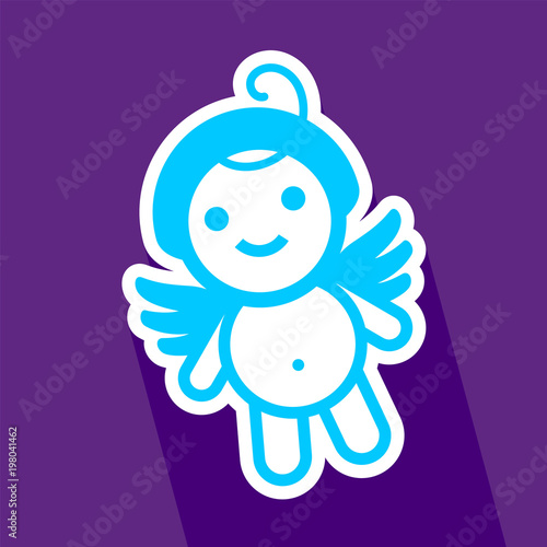 Colored sticker angel