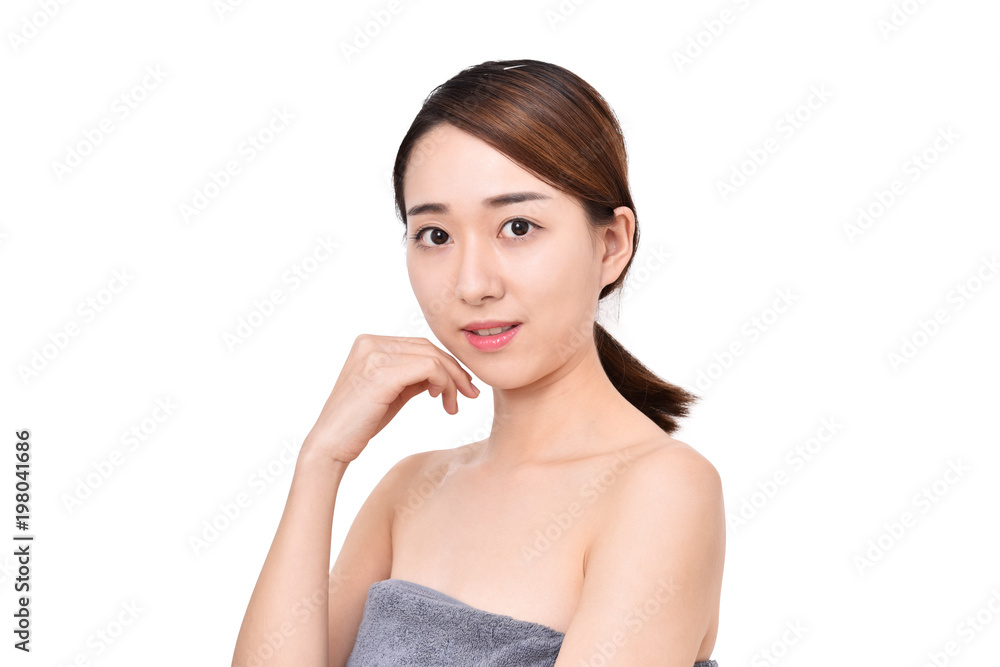 Beauty Portrait. Beautiful Spa Woman Touching her Face. Beauty Portrait. Beautiful Spa Woman Touching her Face.