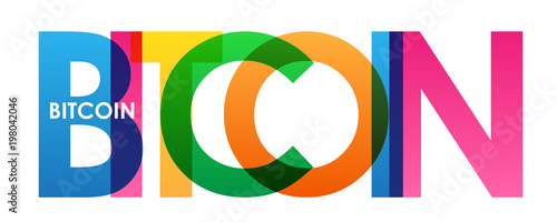 BITCOIN colourful letters icon