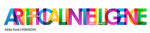 ARTIFICIAL INTELLIGENCE colourful letters icon