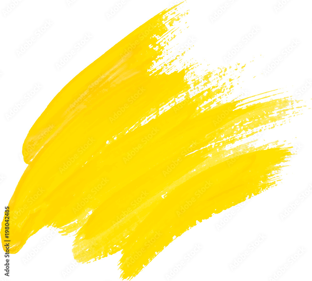 Yellow watercolor texture paint stain shining brush stroke Stock Vector ...