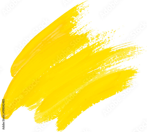 Yellow watercolor texture paint stain shining brush stroke