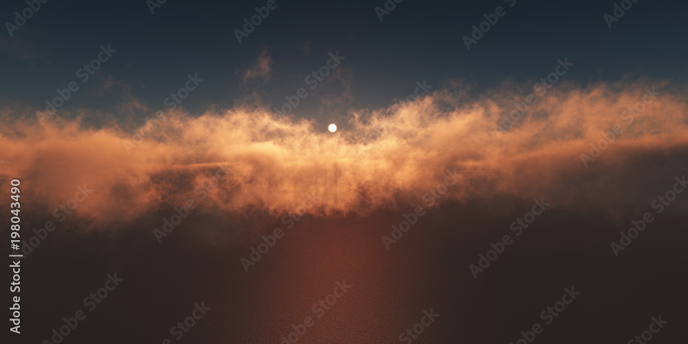 ocean sunset above clouds