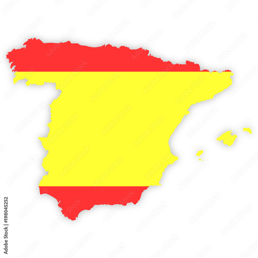Fototapeta premium Landkarte Spanien mit Flagge