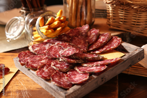 italian salame on a buffet
