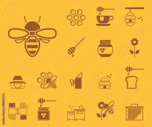 Bienen & Honig - Iconset (in Braun)