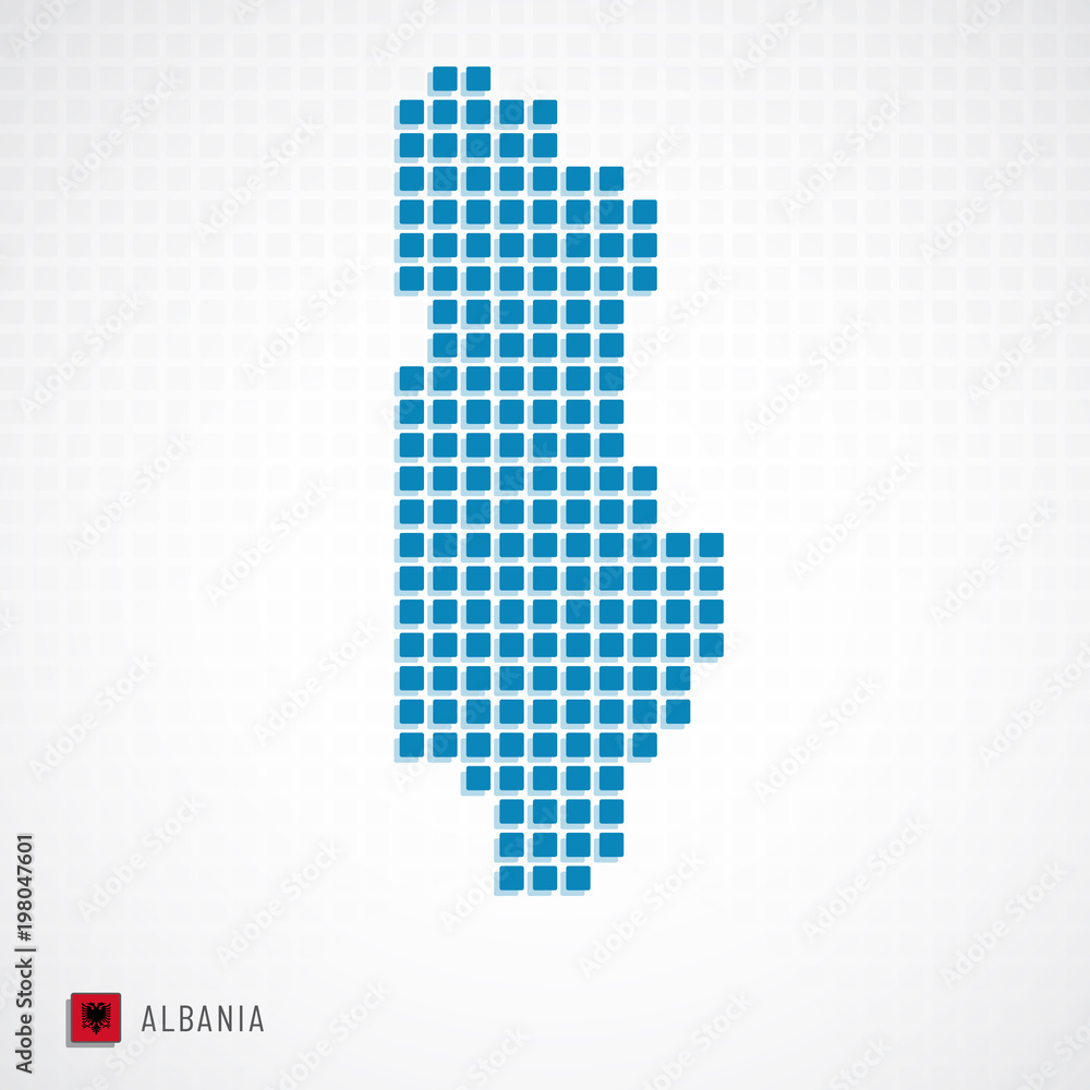 Albania map and flag icon