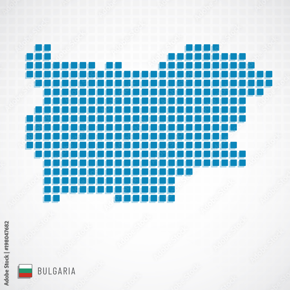 Bulgaria map and flag icon