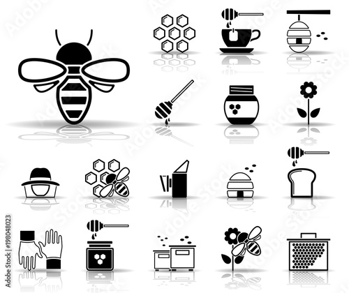 Bienen & Honig - Iconset (Schwarz)