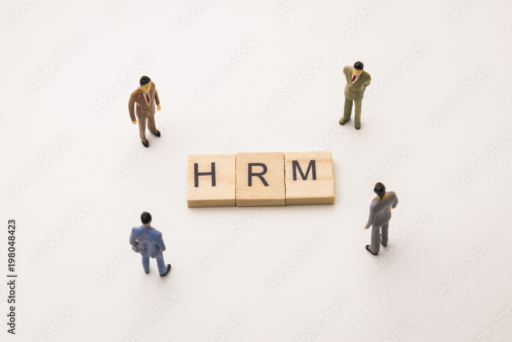 businessman figures meeting on hrm conceptual businessman figures meeting on hrm conceptual