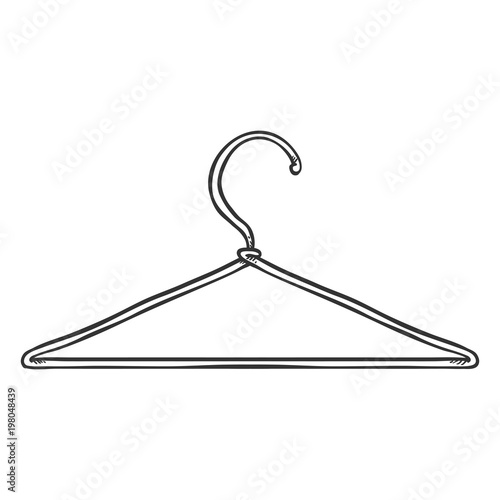 Vector Single Sketch Wardrobe Shoulder Hanger