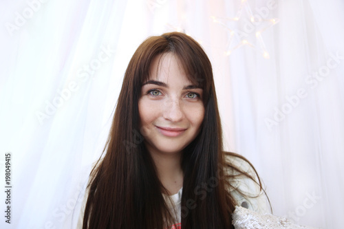 beautiful, young girl with brown hair in a pink skirt in the studio Free Download beautiful, young girl with brown hair in a pink skirt in the studio - GFXLoad