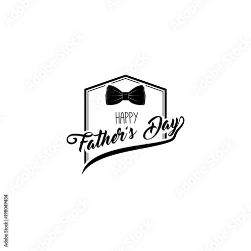 Bow-Tie, Happy Fathers day greeting card. Family holiday. Vector.