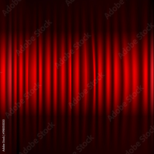 Red Stage Curtain With Black Border