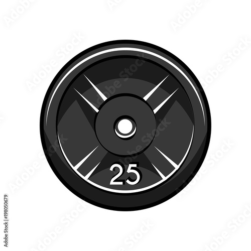 Disc Weight lifting or powerlifting plate. Sport symbol. Vector.