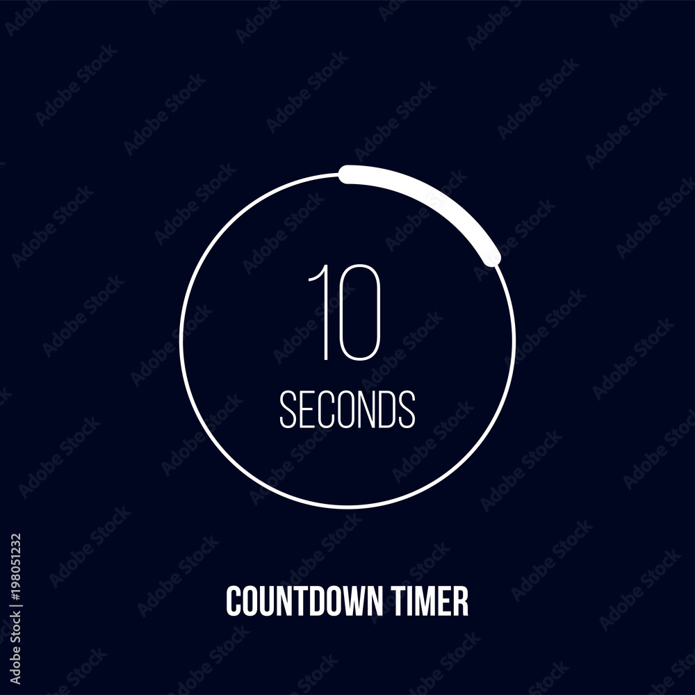 Countdown timer or digital counter vector circle icon for smart phone UI  design template Векторный объект Stock | Adobe Stock